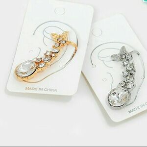 Crystal Butterfly Ear Cuff